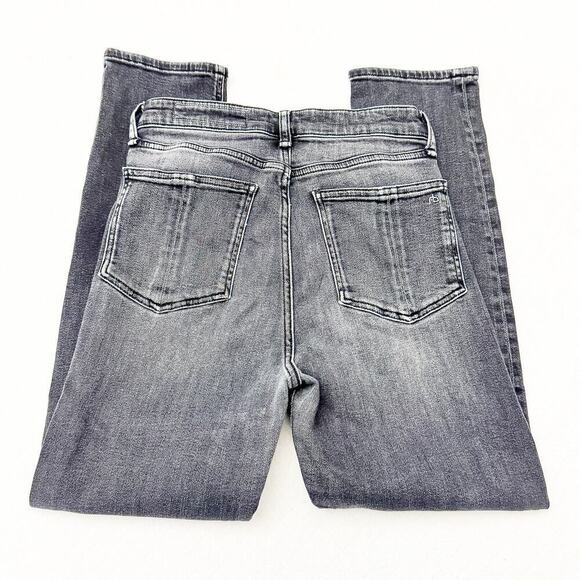 Rag & Bone Nina High-Rise Ankle Cigarette Gray Wash Charcoal Denim Jeans Size 26 - Picture 5 of 9